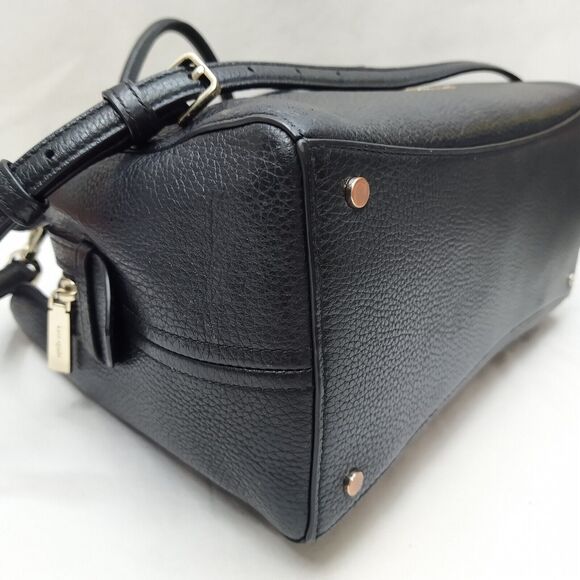 Kate Spade New York Black Leather Double Handles Zipper Closure Satchel Bag - Picture 15 of 16